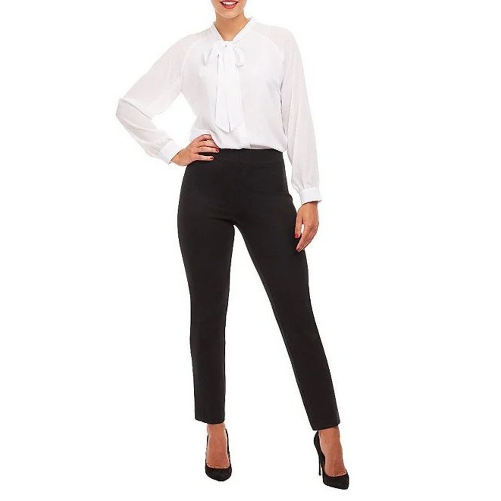 Spanx The Perfect Pant Slim Straight Black High Rise Ponte Trousers 20254 M